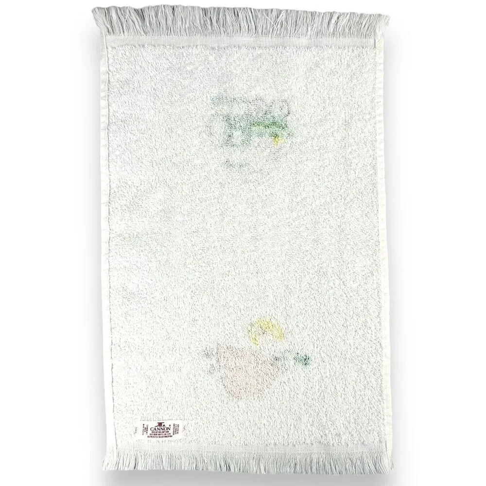Cannon Vintage Christmas Holiday Fingertip Guest Bathroom Towel Train Angel GUC‎